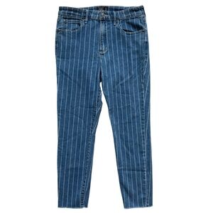 Abercrombie & Fitch Simone High Rise Ankle Jeans Blue White Striped Denim 30/10R